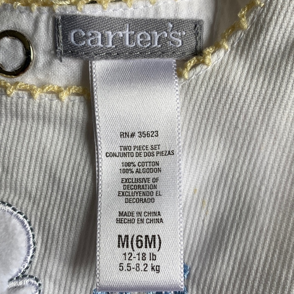 Carter’s, 6-9m, Darling Little Ducky 🐤 Dress, White/Yellow, Appliqué/Embroidery - Picture 8 of 10